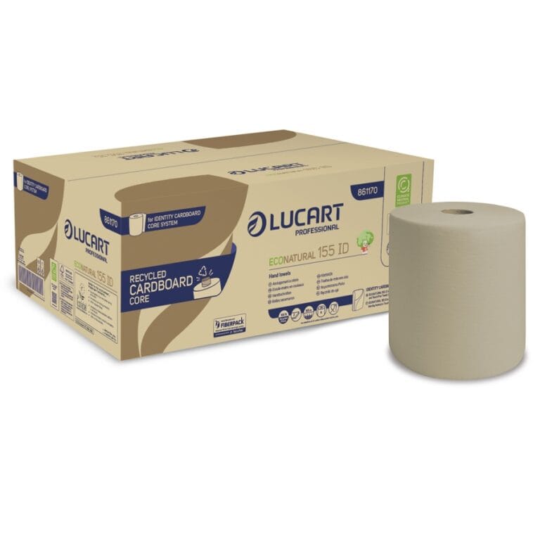 Role Prosoape Hârtie Autocut Ecologice Lucart EcoNatural 155 ID, 2 straturi, 155m, 6 role/bax
